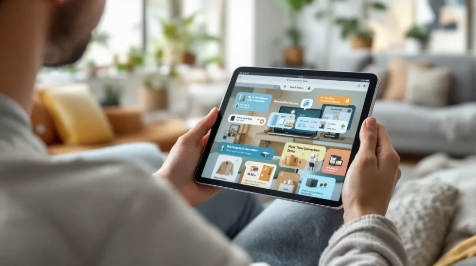 Personalized product recommendations on an e-commerce website, powered by AI